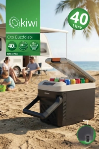 KIM-4753 Oto Buzdolabı | 40 L Kapasite & 12V/24V & USB Çıkış & Tekerlekli